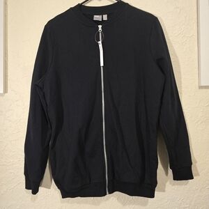 ASOS Black Zipup Sweatshirt Longsleeve Casual Top Streetwear Gorpcore Size 6